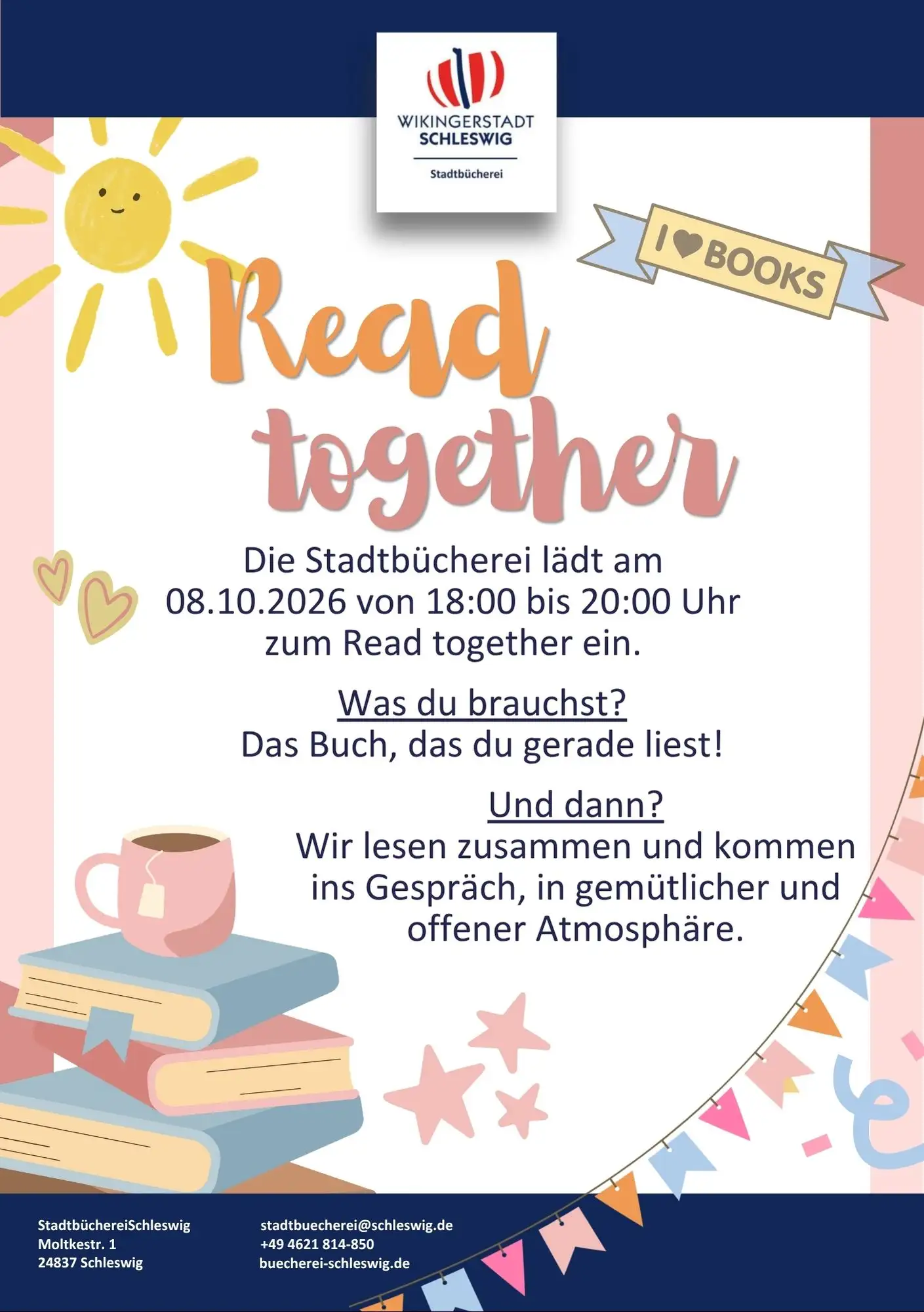 Read Together in der Stadtbücherei Schleswig: Fünftes Treffen im Oktober