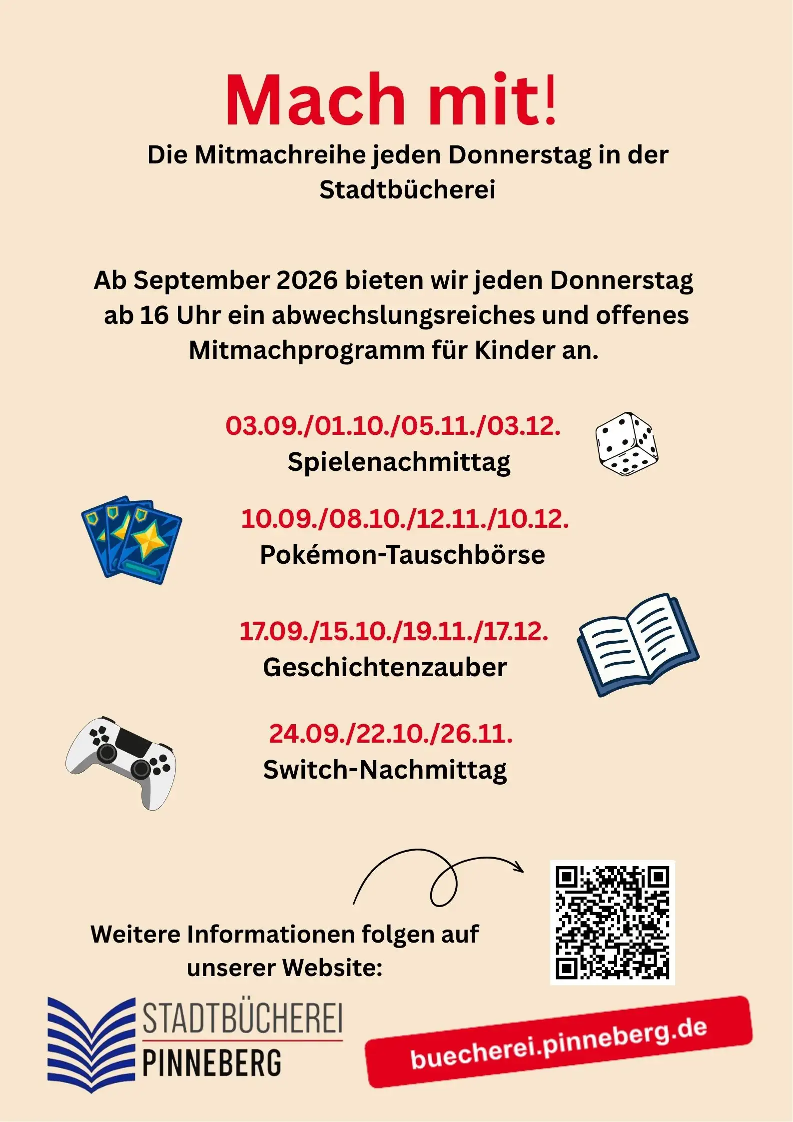 „Mach-mit!“: Neue Veranstaltungsreihe in der Stadtbücherei Pinneberg für Kinder ab sechs Jahren