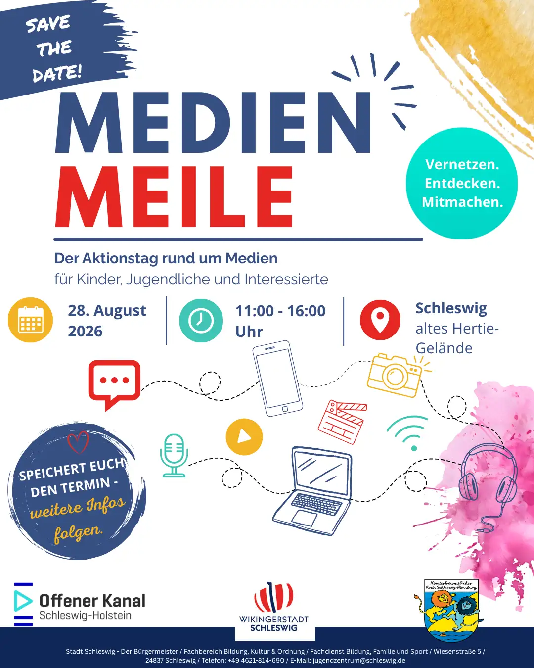 Medienmeile 2026 auf dem ehemaligen Hertie-Gelände in Schleswig: Mitmachen für alle